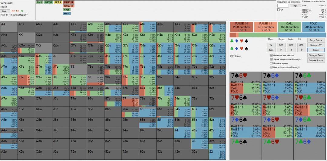 当面对66%底池下注时，Solver作为大盲位的应对策略